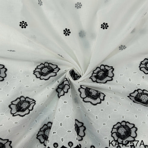 Chikankari Cotton Fabric-KA1257